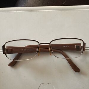 GUCCI GG2878 MI2 Italy Mocha Brown Half Rimless Eyeglasses Frame 52-17-135.